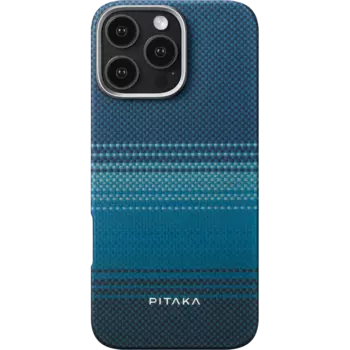 Чехол-крышка Pitaka для iPhone 16 Pro (KI1601MO), кевлар, синий