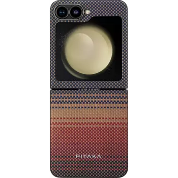 Чехол-крышка Pitaka для Samsung Z Flip 6 (FSFLIP6), кевлар, коричневый