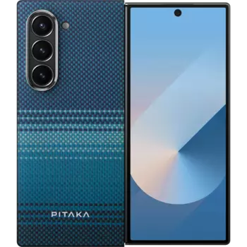 Чехол-крышка Pitaka для Samsung Z Fold 6 (FMFold6), кевлар, синий