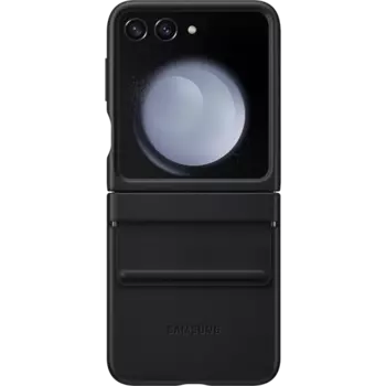 Чехол-крышка Samsung VF731PBE для Z Flip5, экокожа, черный