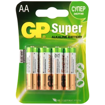 Элемент питания GP Super 15A-2CRS АА 4шт.