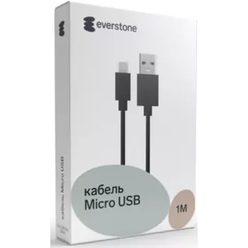 Кабель Everstone USB-A - Micro USB ES-CAM-002, черный