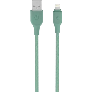 Кабель Gerffins USB-A - Lightning, 1м., бирюзовый