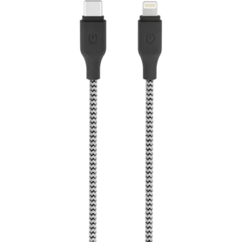 Кабель Gerffins USB-C - Lightning, 1м., черно-белый