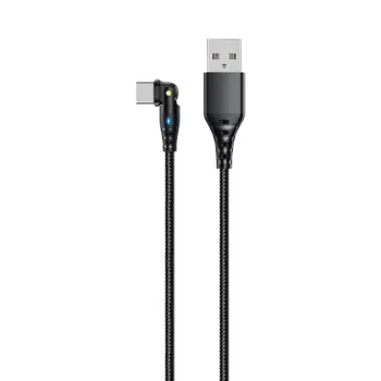 Кабель Stellarway USB-A/C 3A, 1м, нейлоновый с поворотом