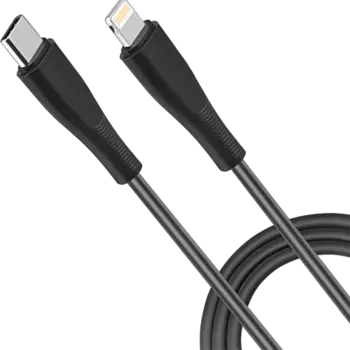 Кабель Stellarway USB-C/Lightning 2,4А 1м, черный