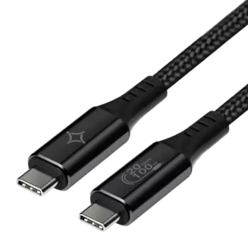 Кабель Stellarway USB-C/USB-C 5А 1м 100W нейлоновый, черный