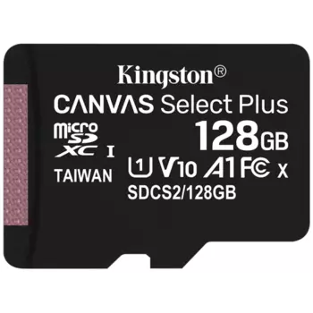 Карта памяти Kingston MicroSD 128 ГБ (SDCS2/128GBSP, Glass 10)