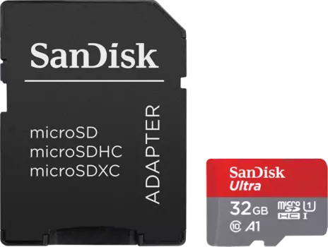 Карта памяти SanDisk Ultra UHS-I MicroSD HC 32 ГБ class 10 (с адаптером)