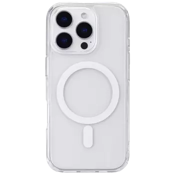 Крышка Stellarway Case with MagSafe для Apple iPhone 16 Pro, пластик / микрофибра, прозрачный