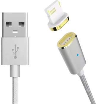 Магнитный кабель Partner Lightning, серебристый