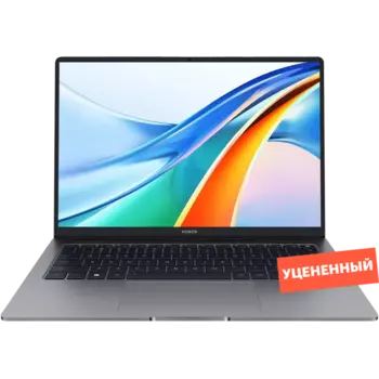 Ноутбук HONOR MagicBook X14 2024, R5 16+512GB, DOS 14" (5301AKAU), уцененный товар Серый