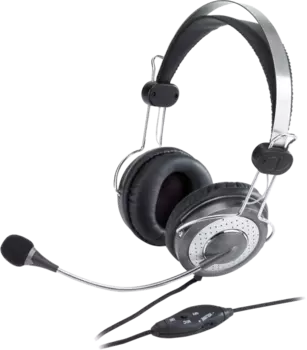Проводная гарнитура Genius HS-04SU, черно-серебристая