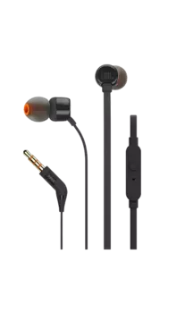 Проводная гарнитура JBL T160, черная (с кнопкой ответа)