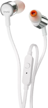 Проводная гарнитура JBL T210, серебристая