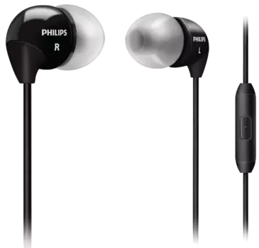 Проводная гарнитура Philips SHE3515BK, черная (с кнопкой ответа)