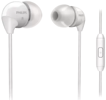 Проводная гарнитура Philips SHE3515WT, белая (с кнопкой ответа)