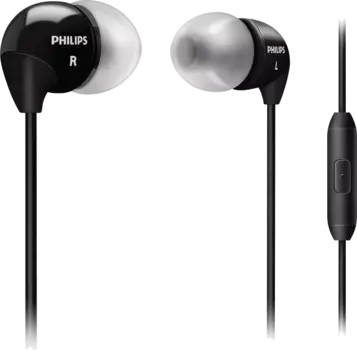 Проводная гарнитура Philips SHE3595BK, черная (с кнопкой ответа)