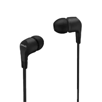 Проводная гарнитура Philips TAE1105BK, черная (с кнопкой ответа)