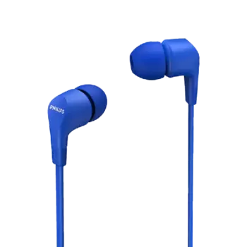 Проводная гарнитура Philips TAE1105BL, синяя (с кнопкой ответа)