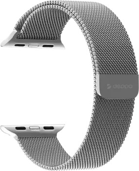 Ремешок Deppa Band Mesh для Apple Watch 38/40 mm, нержавеющая сталь, серебристый