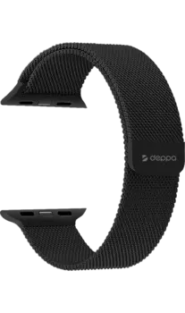 Ремешок Deppa Band Mesh для Apple Watch 38/40 mm, нержавеющая сталь, черный