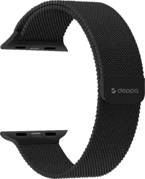 Ремешок Deppa Band Mesh для Apple Watch 42/44 mm, нержавеющая сталь, черный