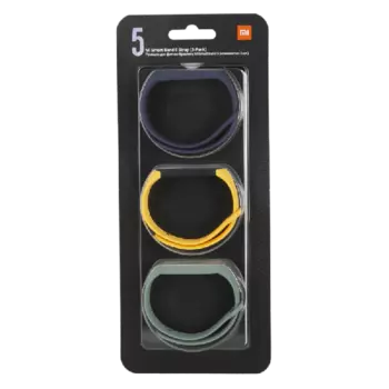 Ремешок Xiaomi Mi Band 5 синий/жёлтый/зелёный (3 шт.)