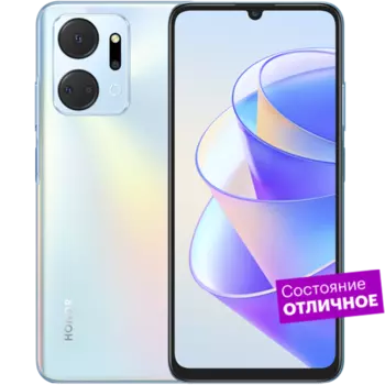 Смартфон HONOR X7a 128GB Мерцающий серебристый "Отличное состояние"