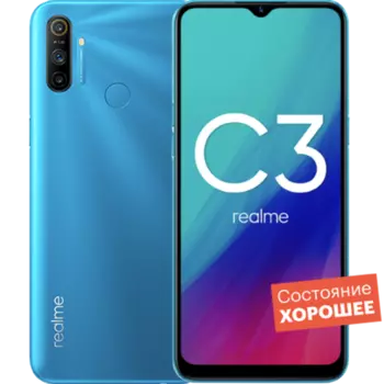 Смартфон realme C3 64GB Холодный синий "Хорошее состояние"