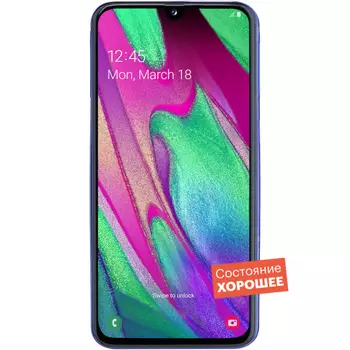 Смартфон Samsung Galaxy A40 Синий "Хорошее состояние"