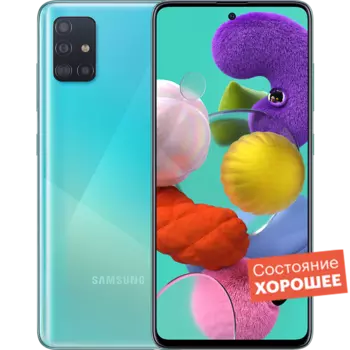Смартфон Samsung Galaxy A51 128 GB Голубой "Хорошее состояние"