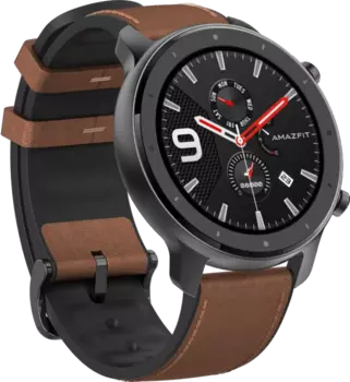 Умные часы Amazfit GTR 47мм aluminum, черно-коричневые