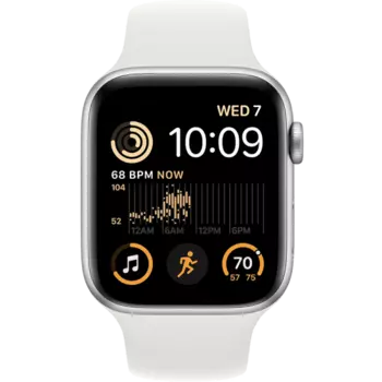 Умные часы Apple Watch SE2, 44 мм, White sport band, Silver Aluminium (MNK23)