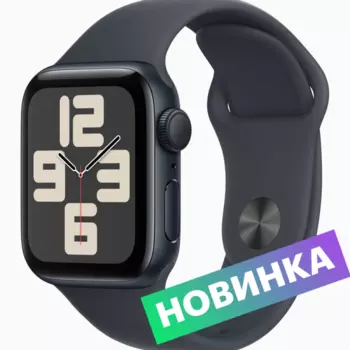 Умные часы Apple Watch SE 2024, 44mm, Midnight Aluminium Case with Midnight Sport Band, M/L (MXEK3ZP/A)