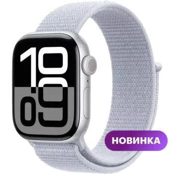Умные часы Apple Watch Series 10, 42mm, Silver Aluminium Case with Blue Cloud Sport Loop, One size (MWWD3LW/A)