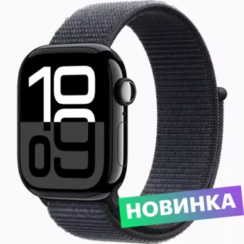 Умные часы Apple Watch Series 10 GPS 46mm, Jet Black Aluminium Case with Ink Sport Loop