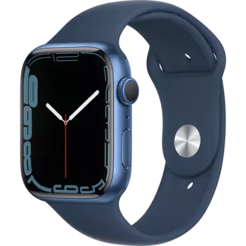 Умные часы Apple Watch Series 7, 45 мм, Sport band, синие (MKN83)