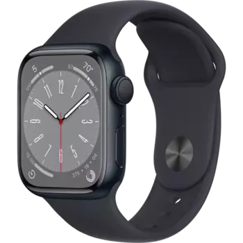 Умные часы Apple Watch Series 8, 41 мм, M/L, Sport band, Midnight Aluminium (MNU83)