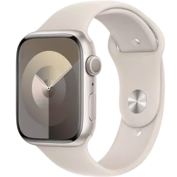 Умные часы Apple Watch Series 9, 45 мм, Sport Band, Starlight, size M/L (MR973)