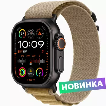 Умные часы Apple Watch Ultra 2 49мм Black Titanium, Alpine Loop, Tan