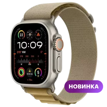 Умные часы Apple Watch Ultra 2, 49mm, Natural Titanium Case with Tan Alpine Loop, M (MX4F3ZP/A)