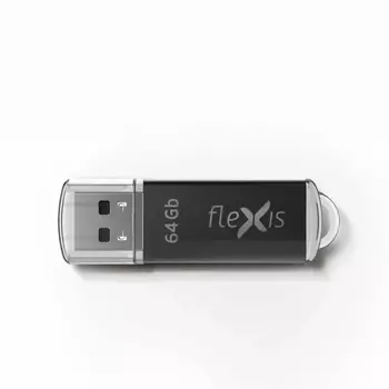 USB Flash Drive Flexis 64 ГБ USB 3.0 металл черный