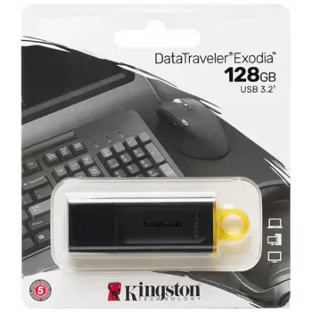 USB Flash Drive Kingston Technology 128 ГБ Data Traveler Exodia, черно-желтый