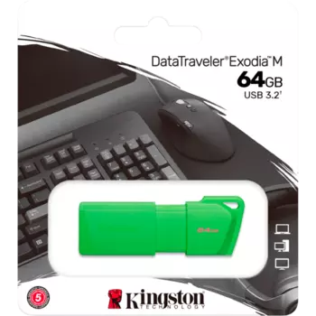 USB Flash Drive Kingston Technology Exodia M Neon, зеленый 64 ГБ U2L64-7LG