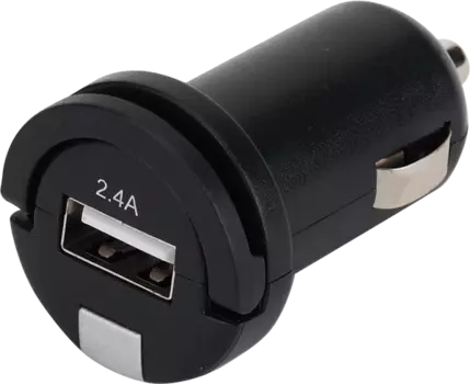 Зарядное устройство автомобильное Bron USB 2,4A, черное