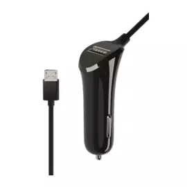 Зарядное устройство автомобильное Everstone ES-CCH-003 micro-USB + USB порт, черное