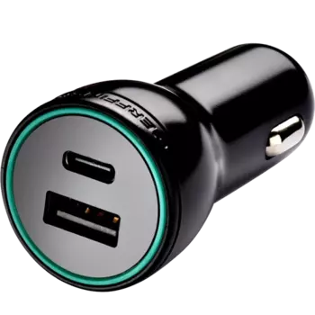 Зарядное устройство автомобильное Gerffins Pro 3,4A USB-A + Type-C (Черное)