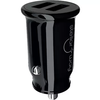 Зарядное устройство автомобильное Stellarway USB-A/A 12W/18W QC , черное
