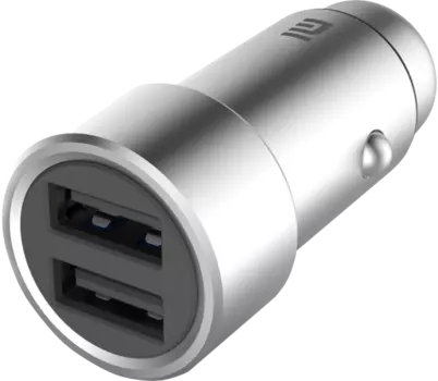 Зарядное устройство автомобильное Xiaomi USB 2,4A, серебристое